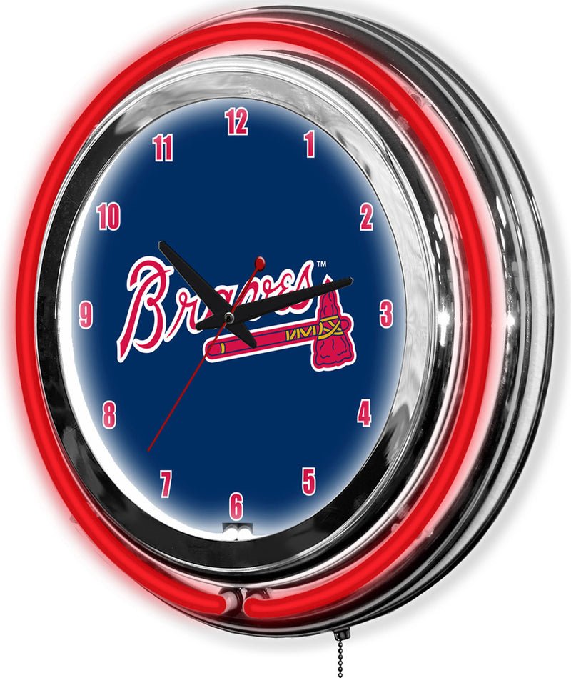 Atlanta Braves Clock Neon 14"