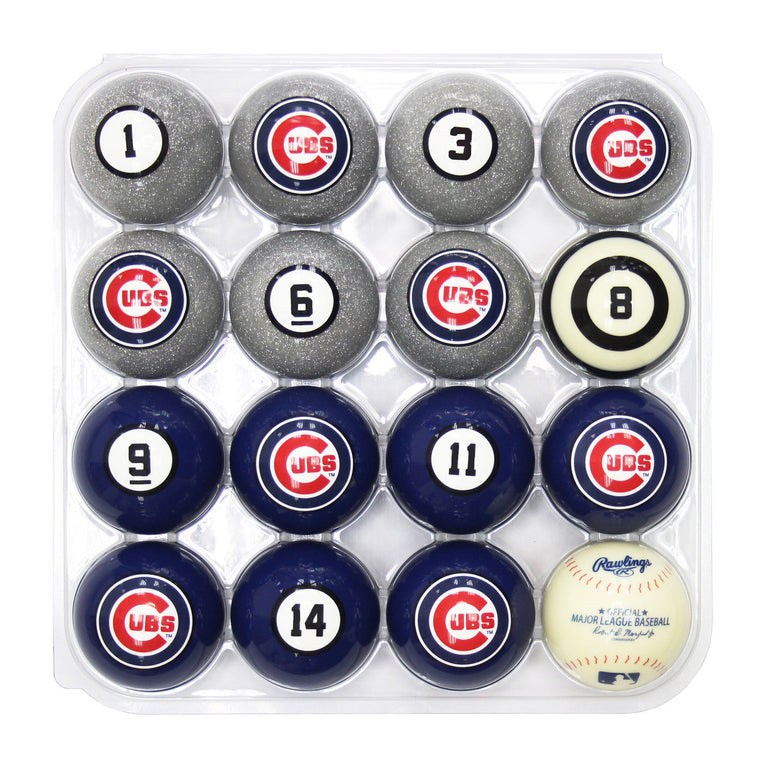 Chicago Cubs Pool Balls with Numbers