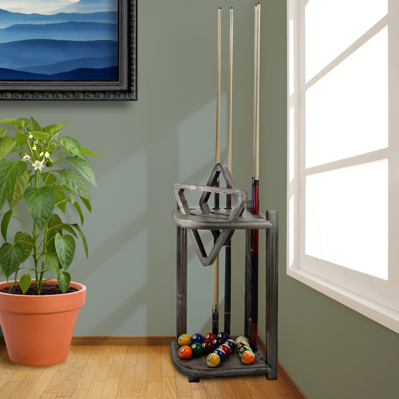 Imperial Cue Rack Double Thick Silver Mist