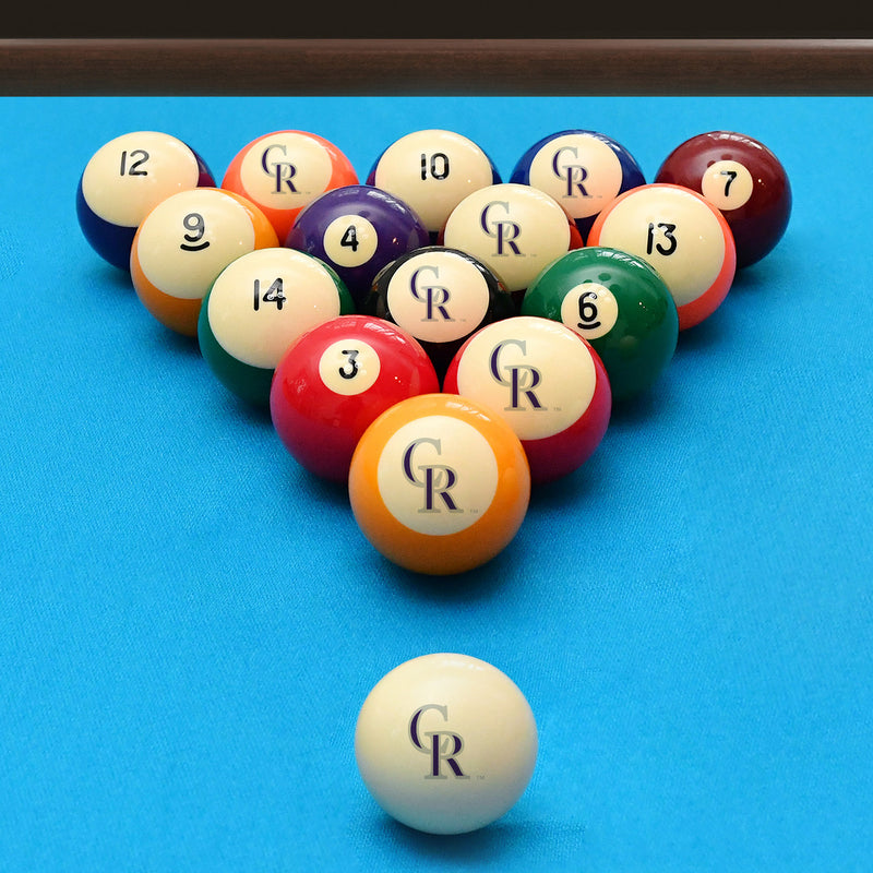 Colorado Rockies Pool Balls - Retro Balls Set