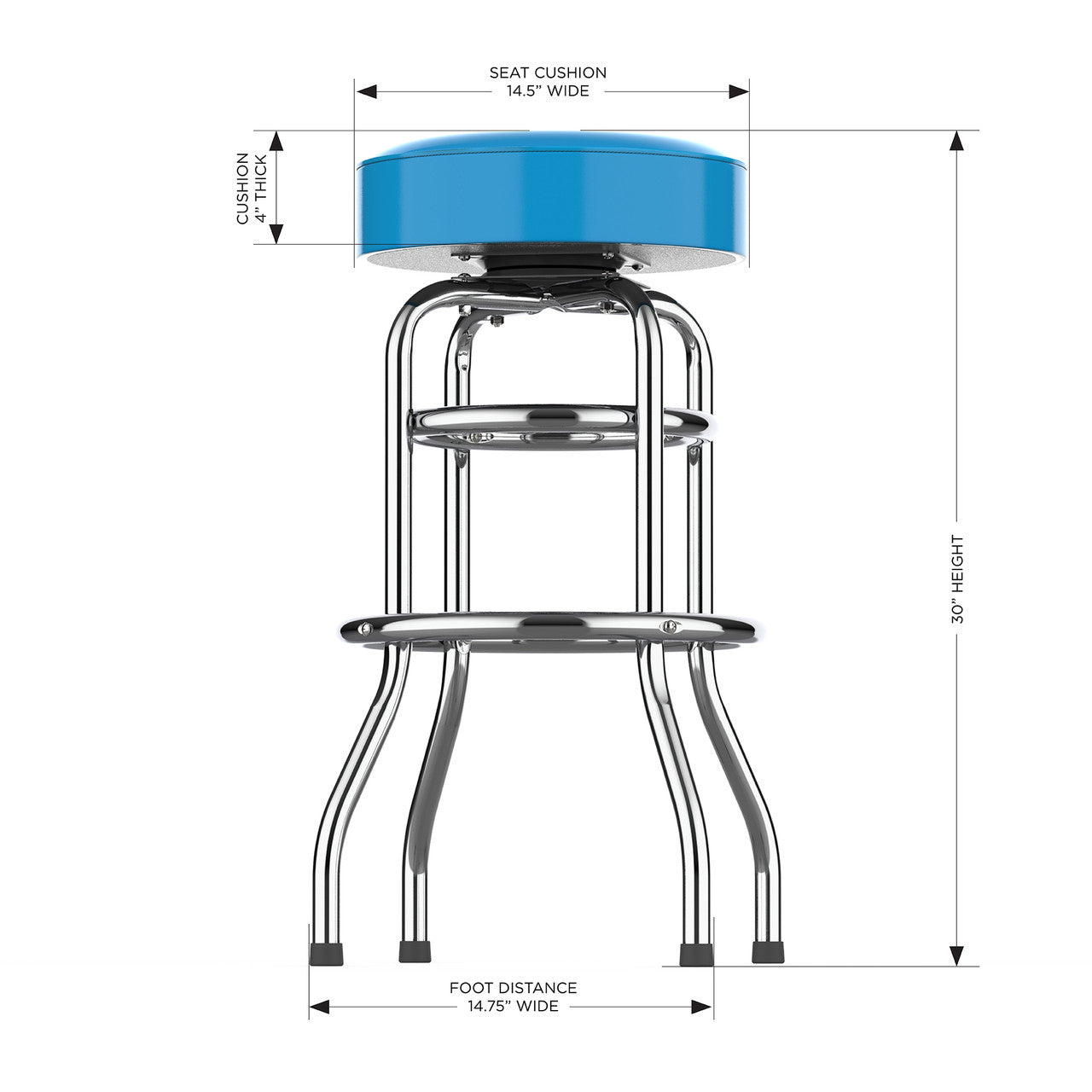 Carolina Panthers Bar Stool Chrome