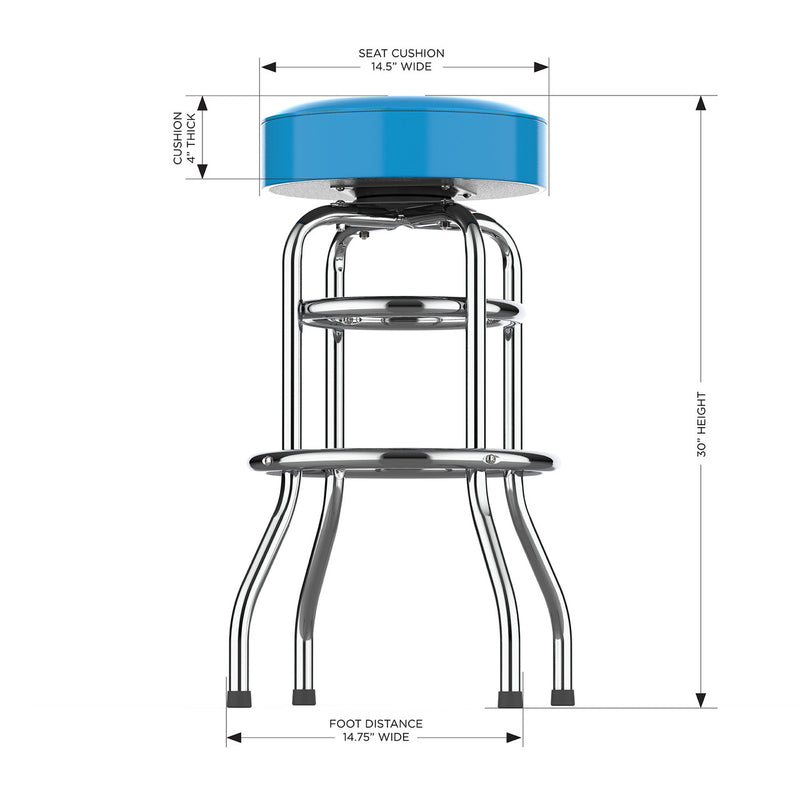 Carolina Panthers Bar Stool Chrome