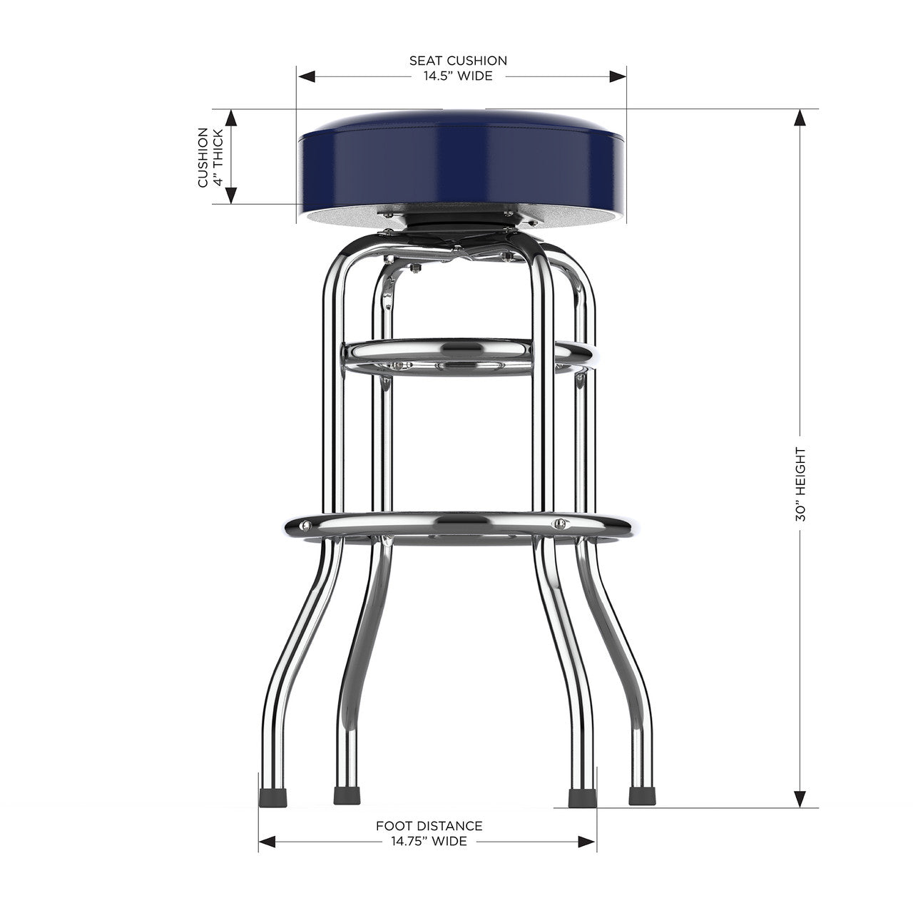 Denver Broncos Bar Stool Chrome
