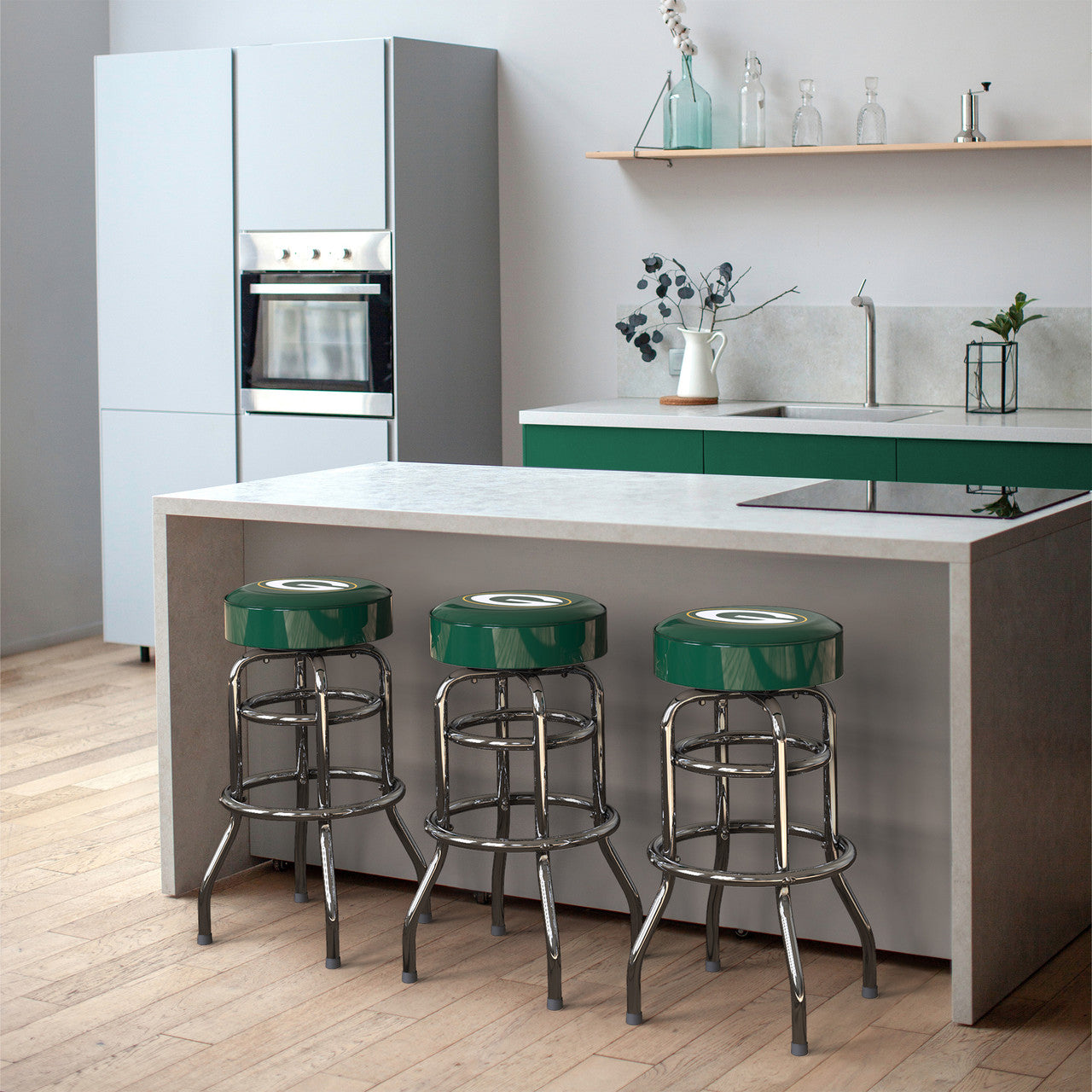 Green Bay Packers Bar Stool Chrome