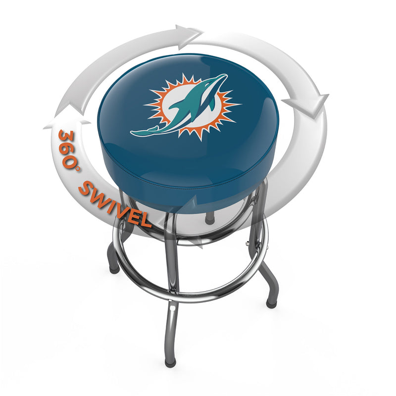 Miami Dolphins Bar Stool Chrome