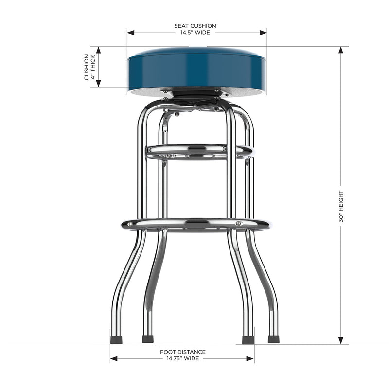 Miami Dolphins Bar Stool Chrome
