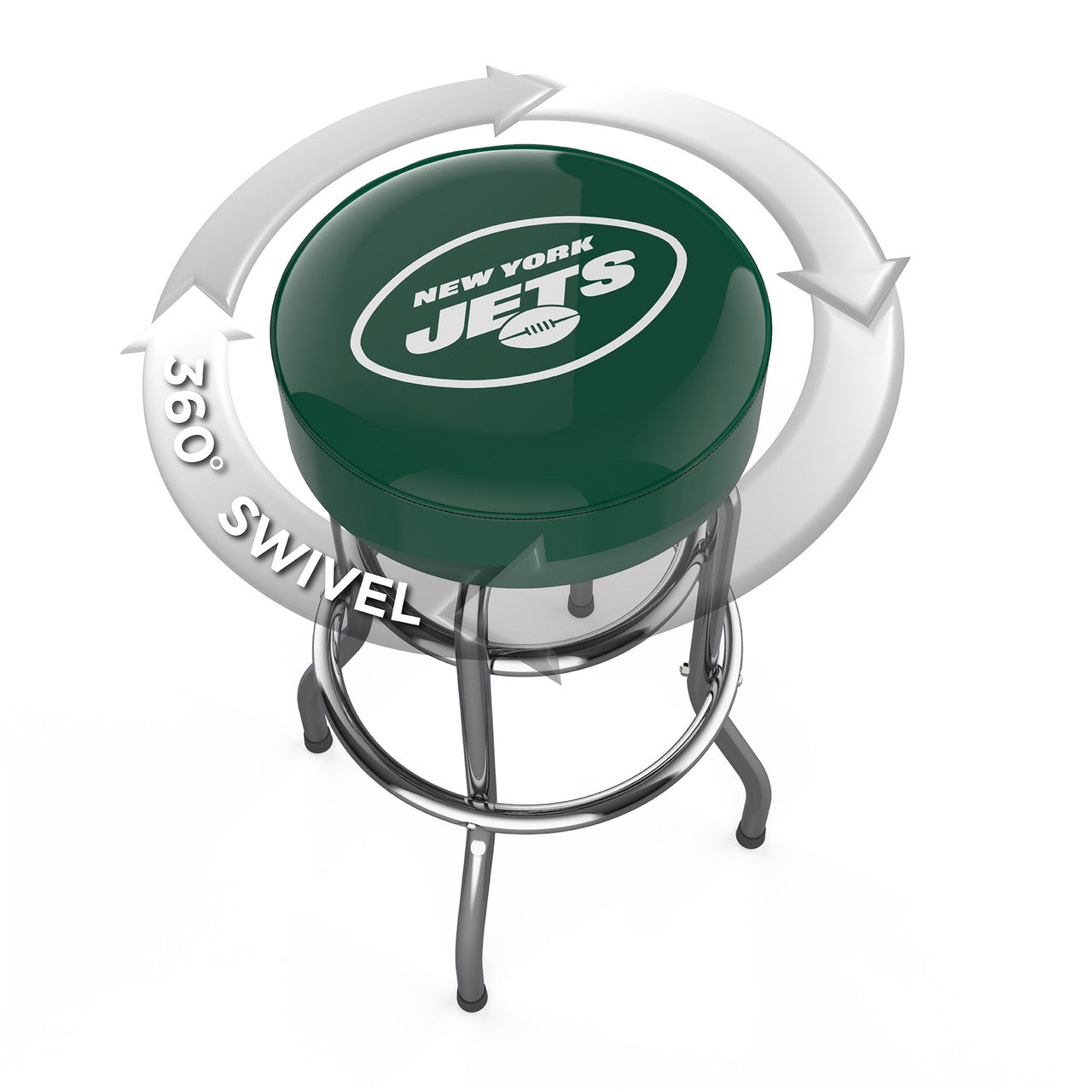 New York Jets Bar Stool Chrome