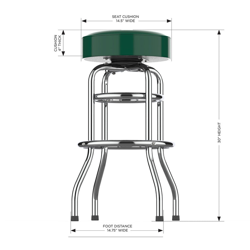 New York Jets Bar Stool Chrome