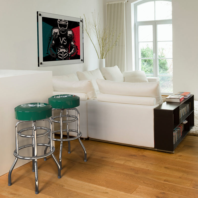 New York Jets Bar Stool Chrome