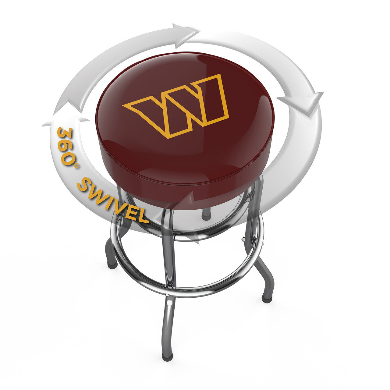 Washington Commanders Bar Stool Chrome