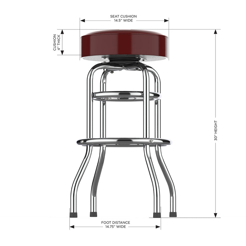 Washington Commanders Bar Stool Chrome