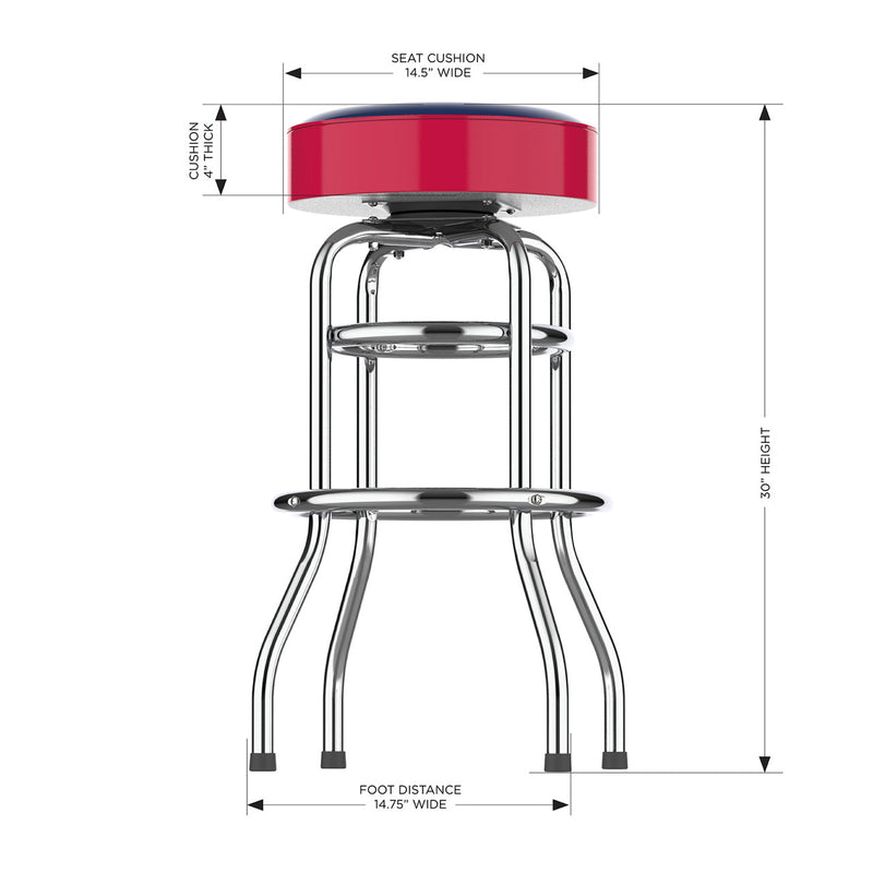 Atlanta Braves Bar Stool Chrome