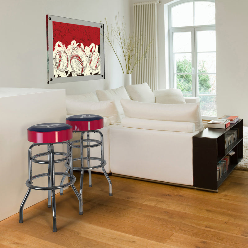 Atlanta Braves Bar Stool Chrome