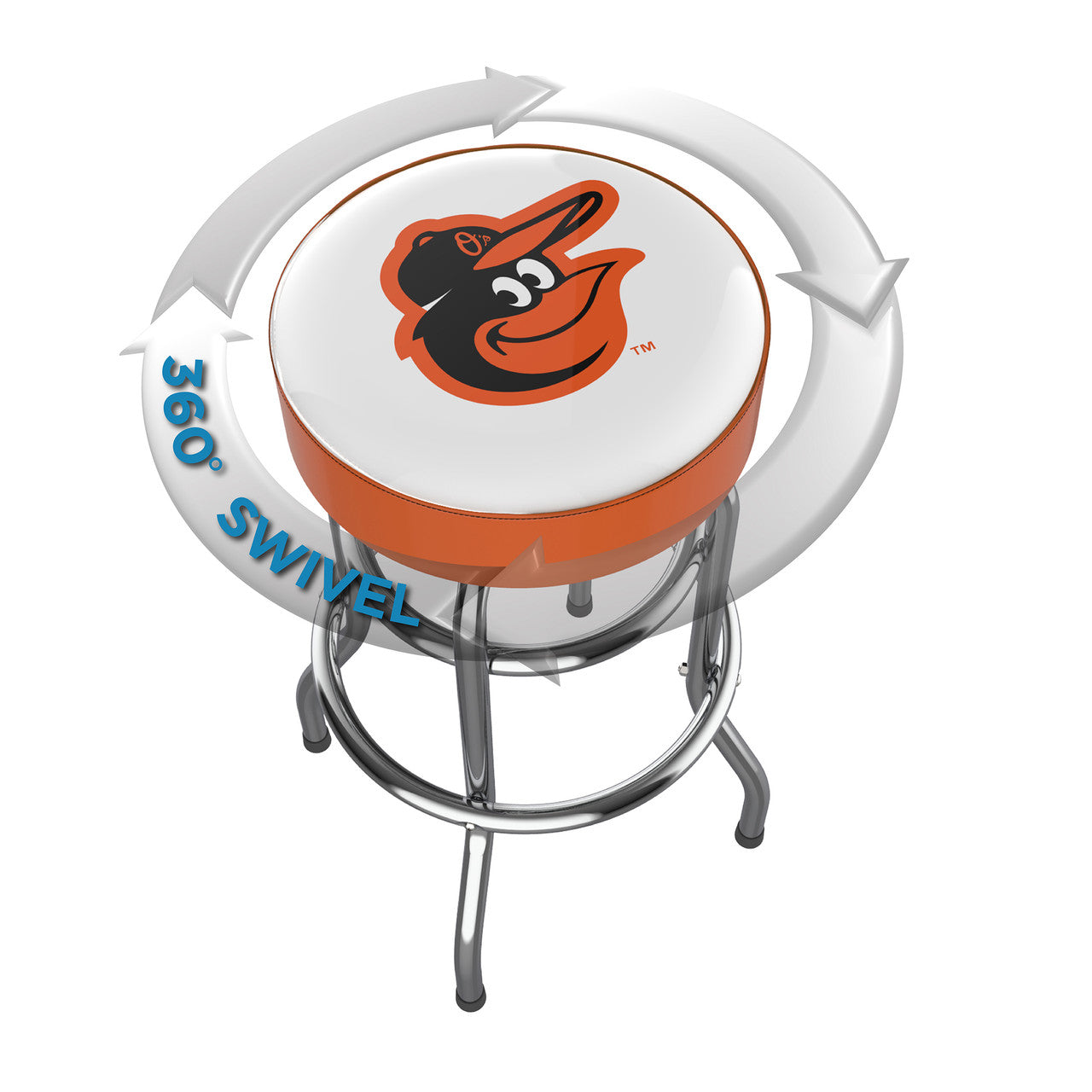 Baltimore Orioles Bar Stool Chrome
