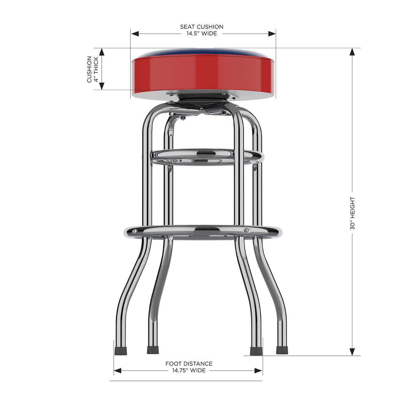 Chicago Cubs Bar Stool Chrome