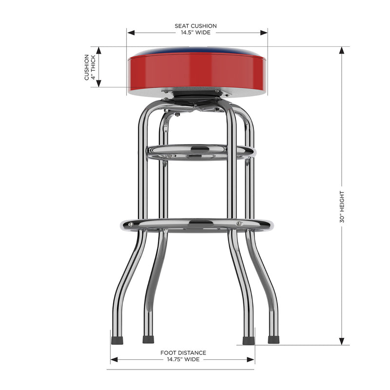 Chicago Cubs Bar Stool Chrome