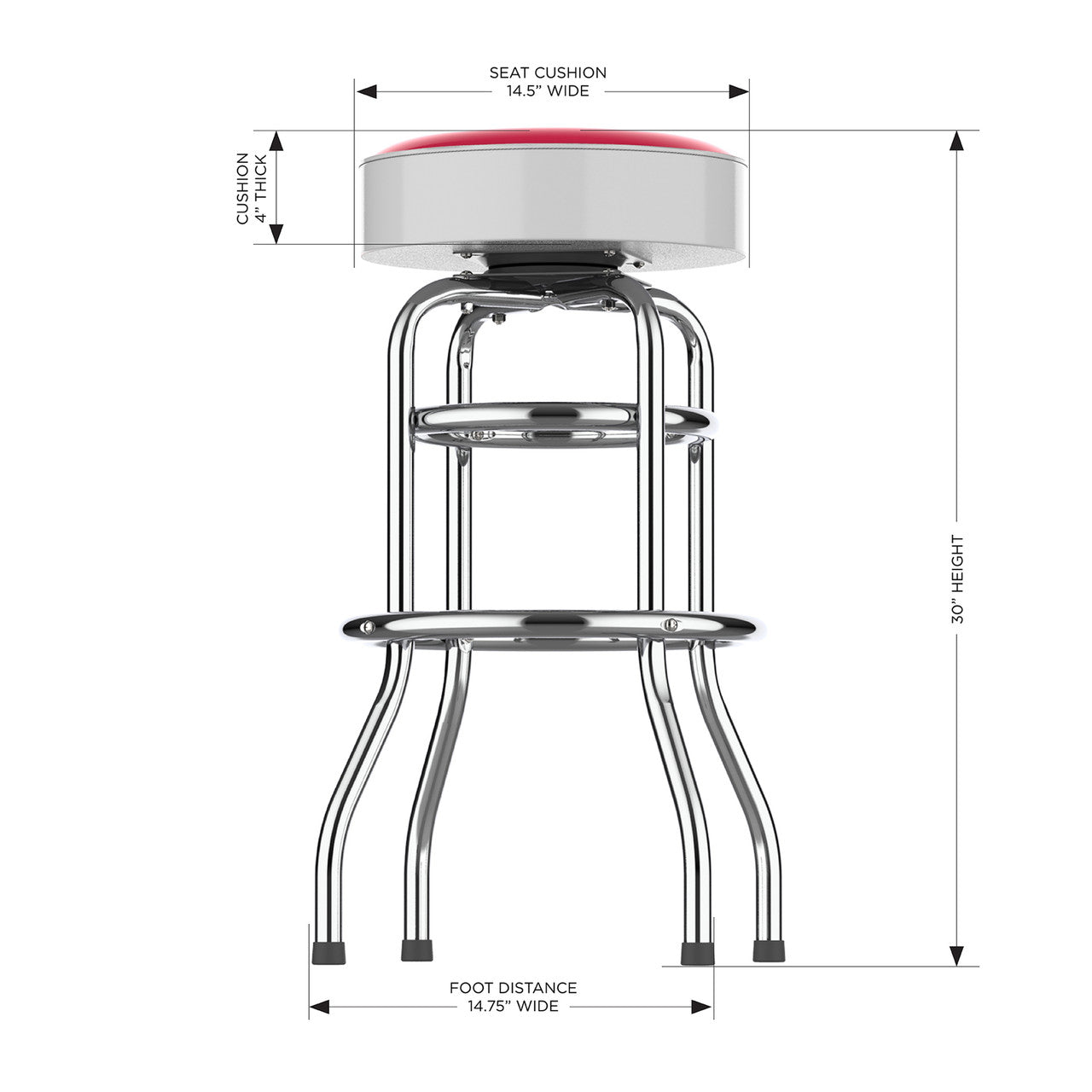 Cincinnati Reds Bar Stool Chrome