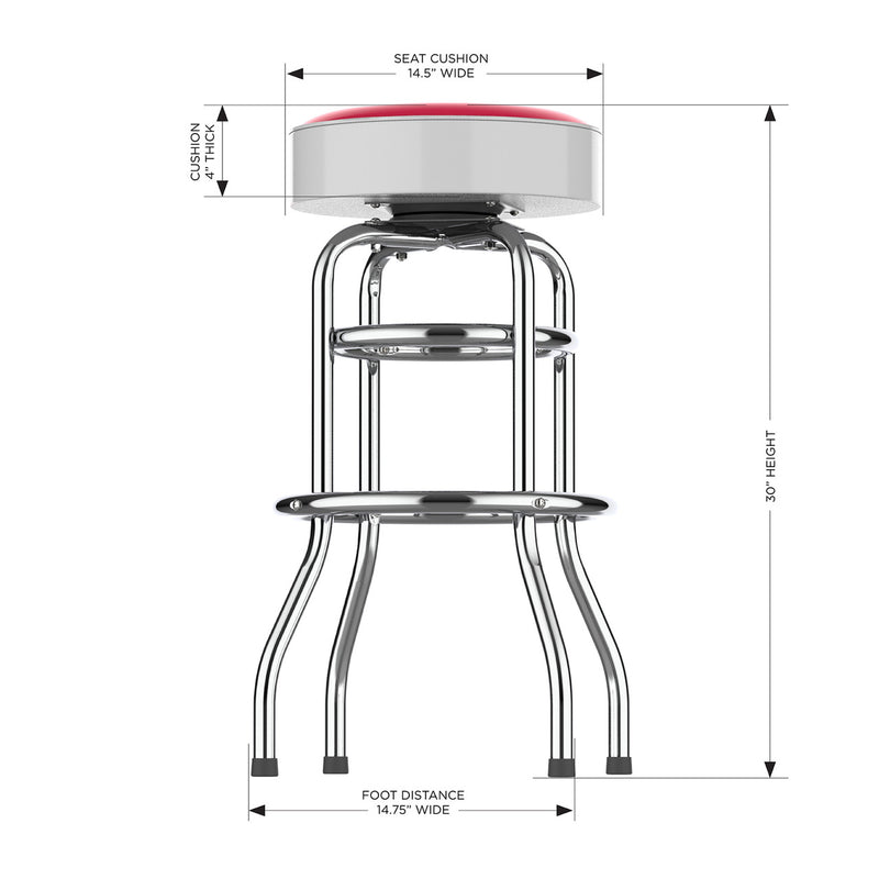 Cincinnati Reds Bar Stool Chrome