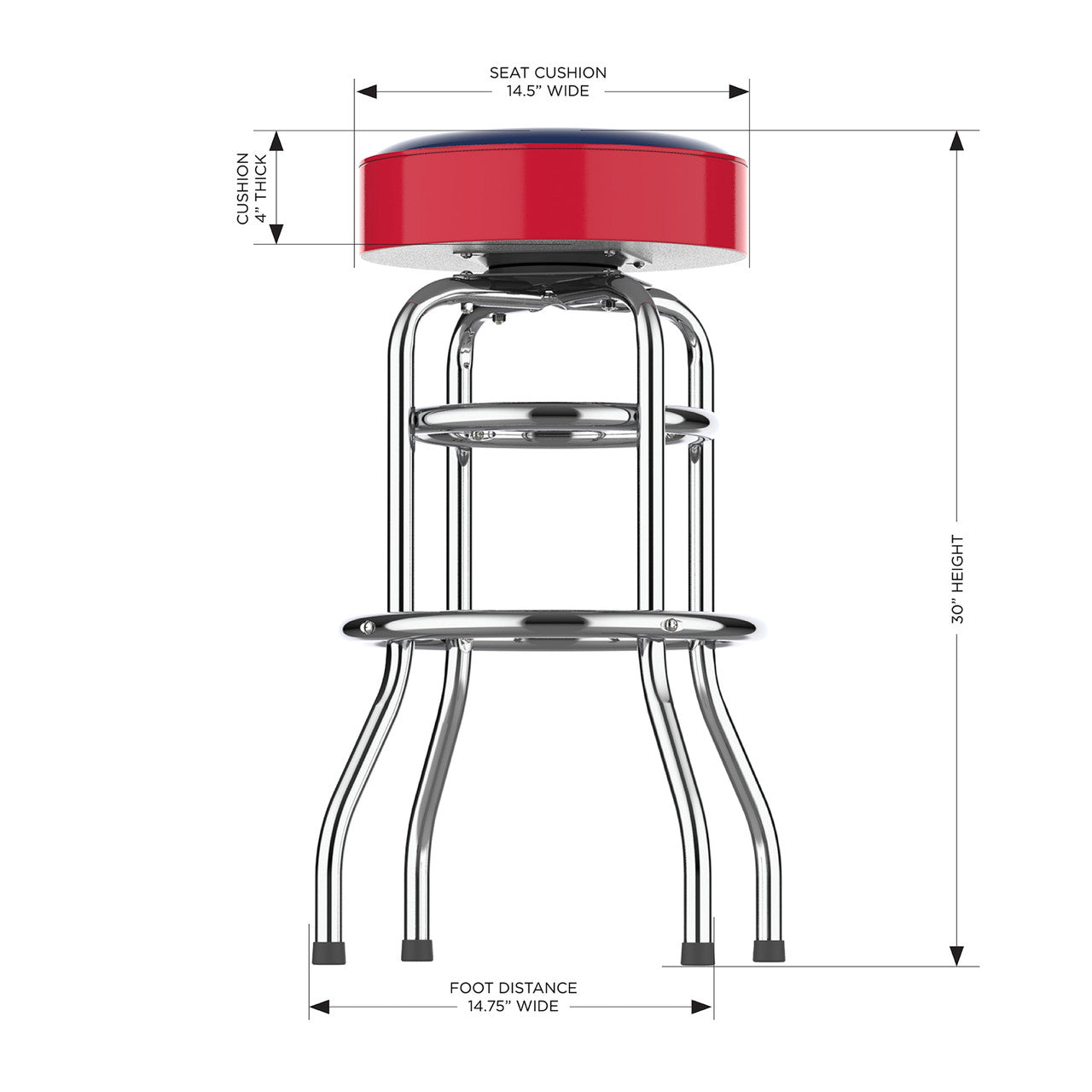 Cleveland Guardians Bar Stool Chrome