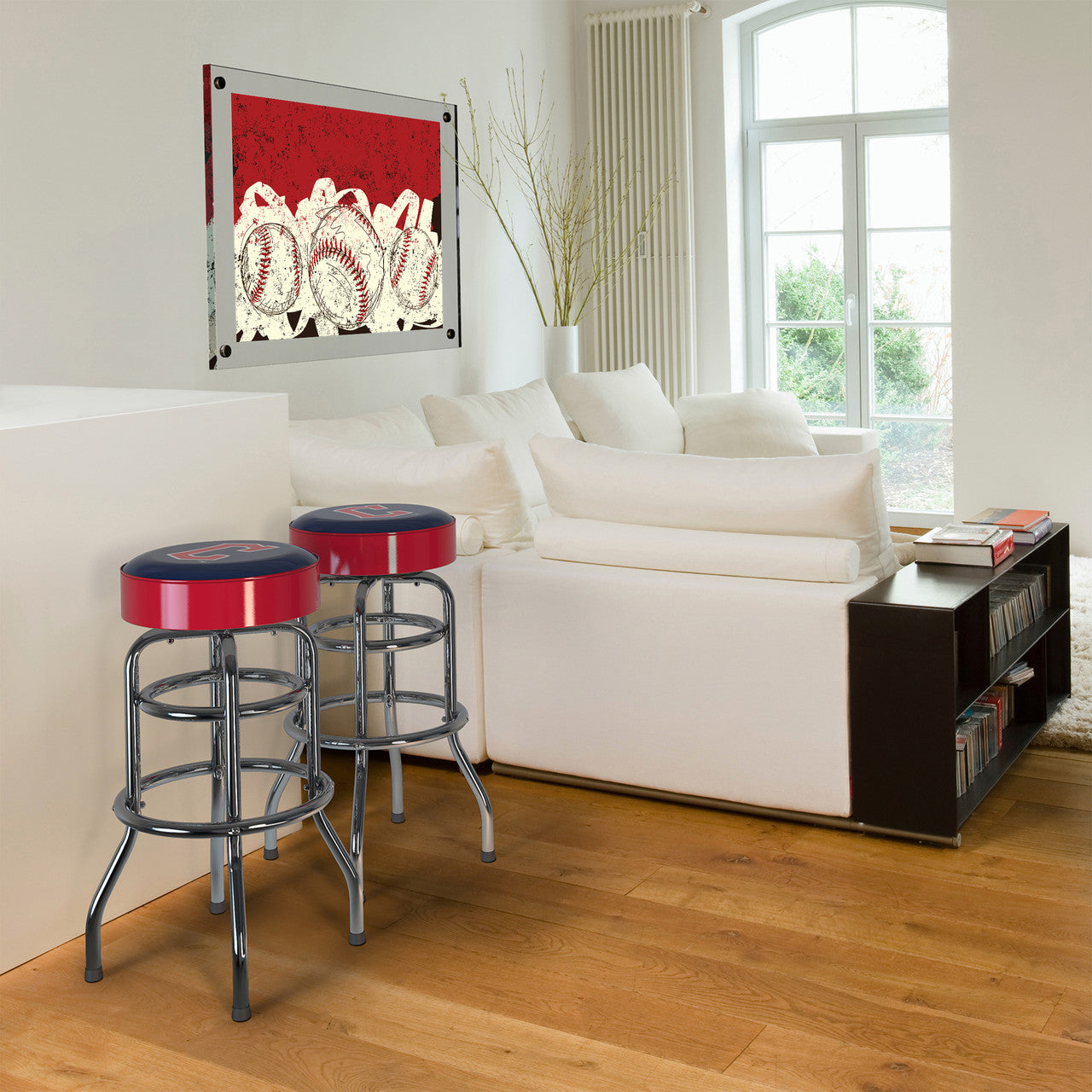 Cleveland Guardians Bar Stool Chrome