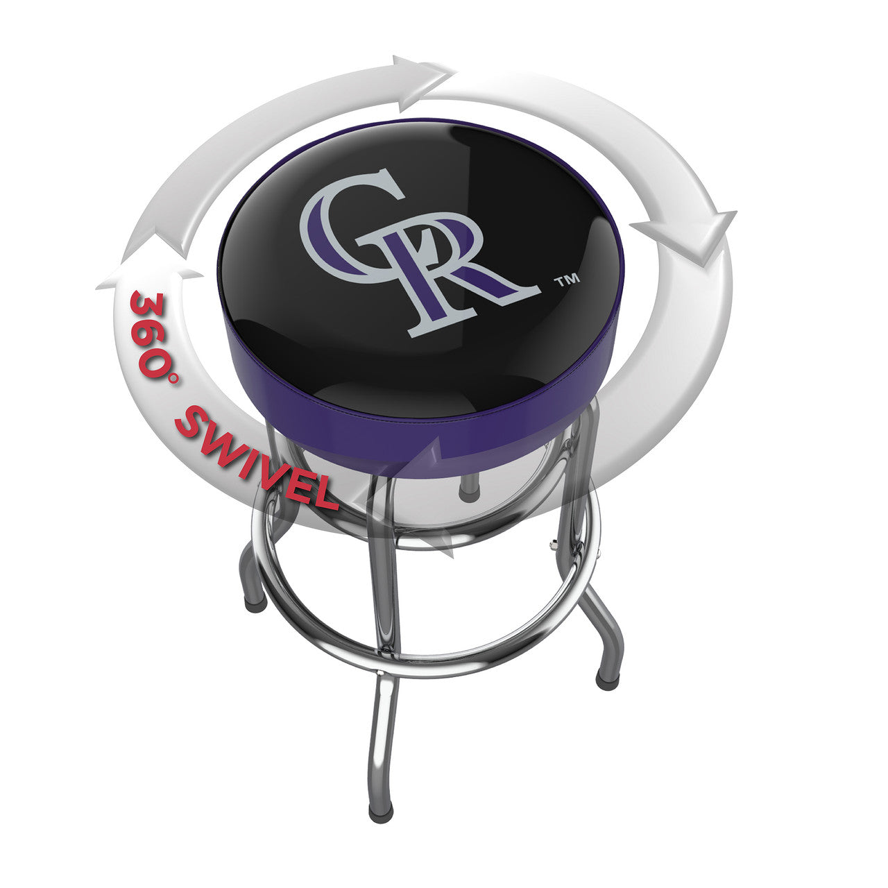 Colorado Rockies Bar Stool Chrome