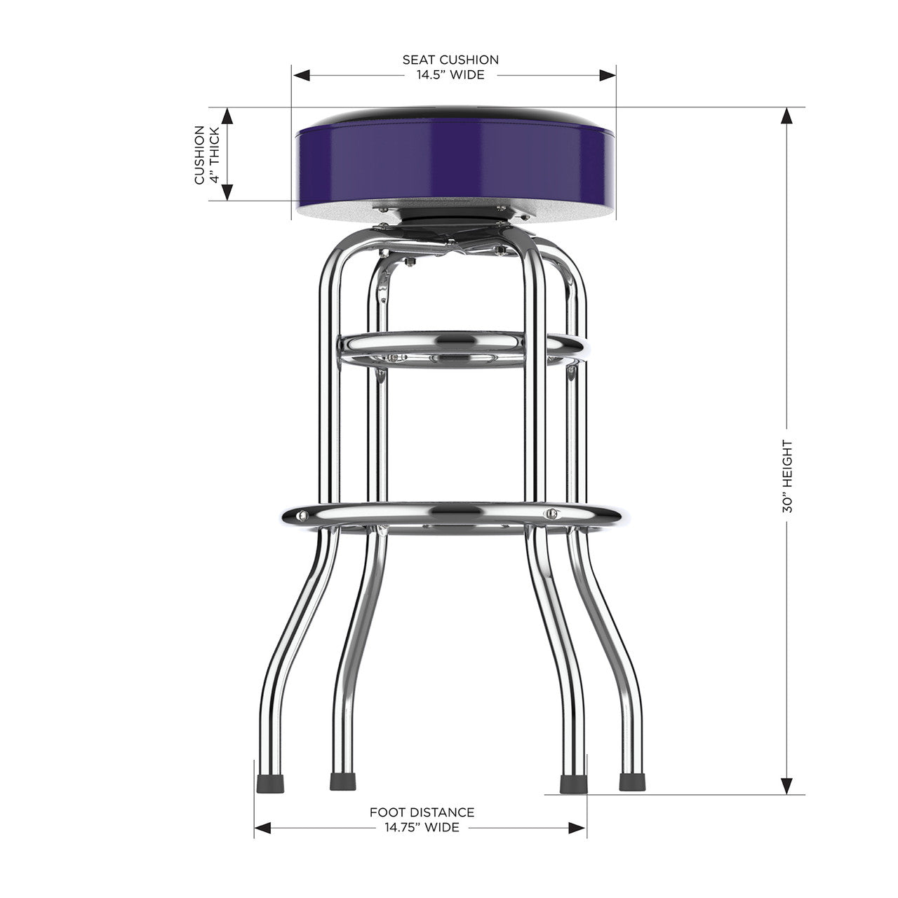 Colorado Rockies Bar Stool Chrome