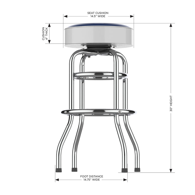 Detroit Tigers Bar Stool Chrome