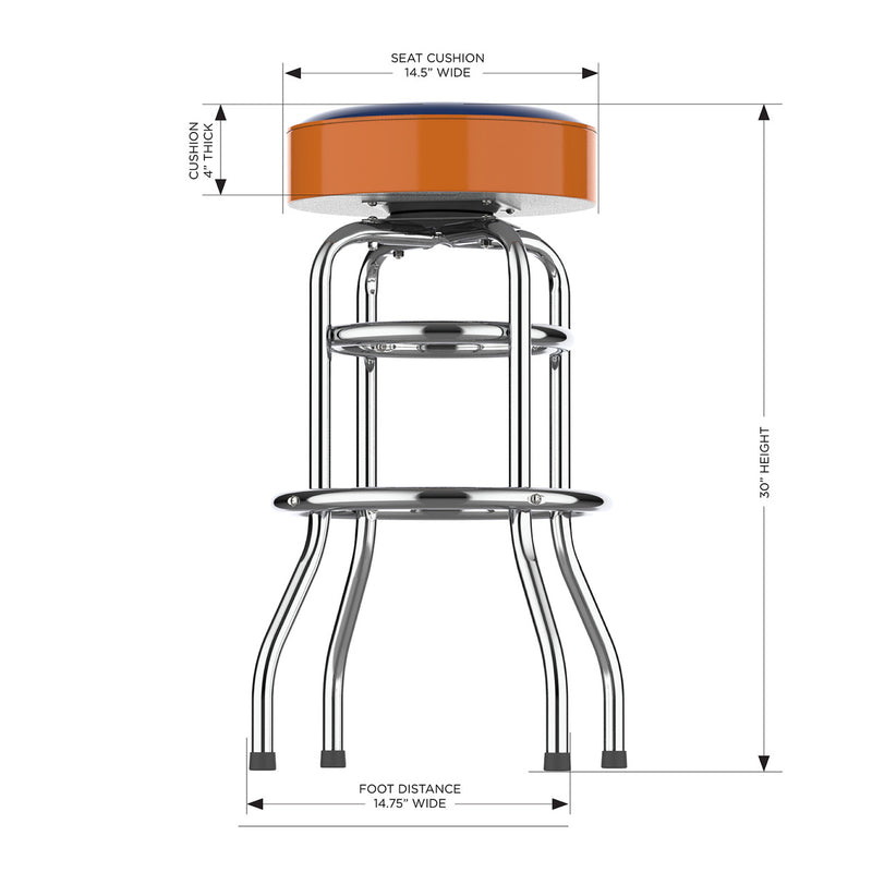 Houston Astros Bar Stool Chrome