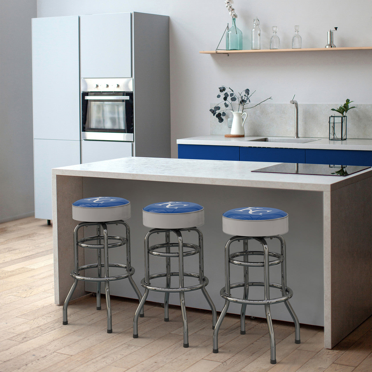 Kansas City Royals Bar Stool Chrome