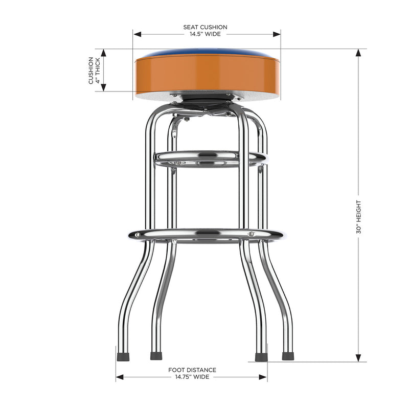 New York Mets Bar Stool Chrome