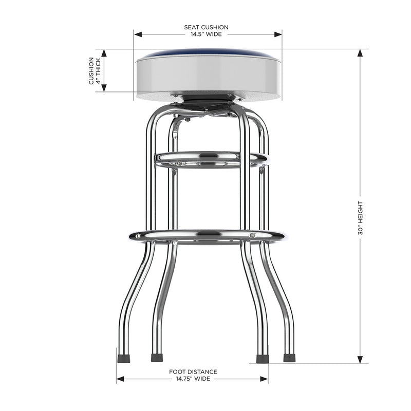 New York Yankees Bar Stool Chrome