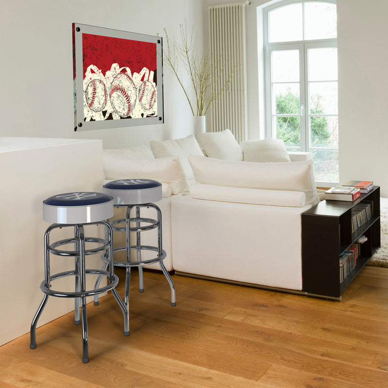 New York Yankees Bar Stool Chrome