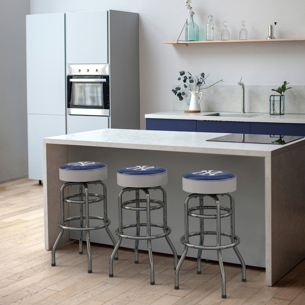 New York Yankees Bar Stool Chrome