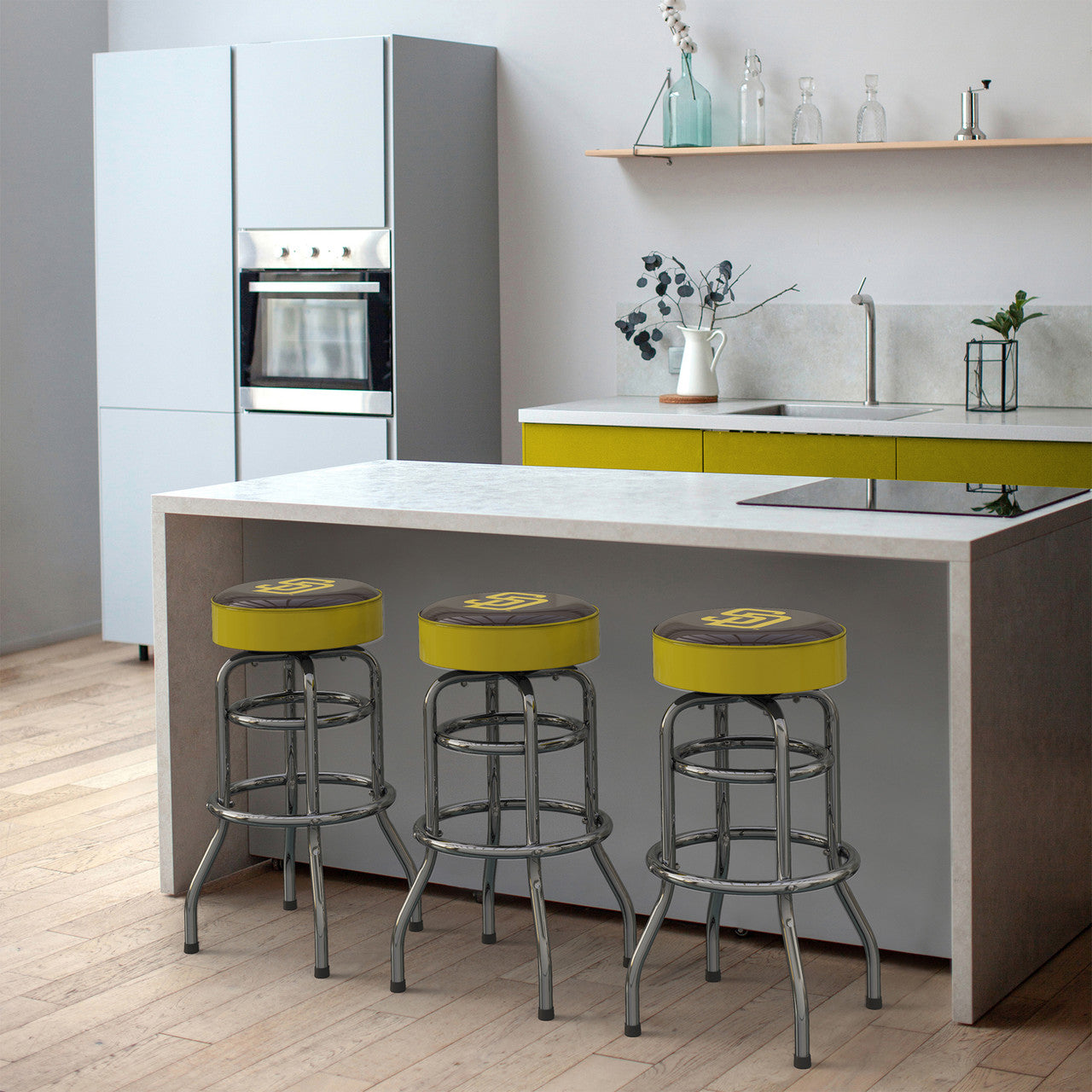 San Diego Padres Bar Stool Chrome