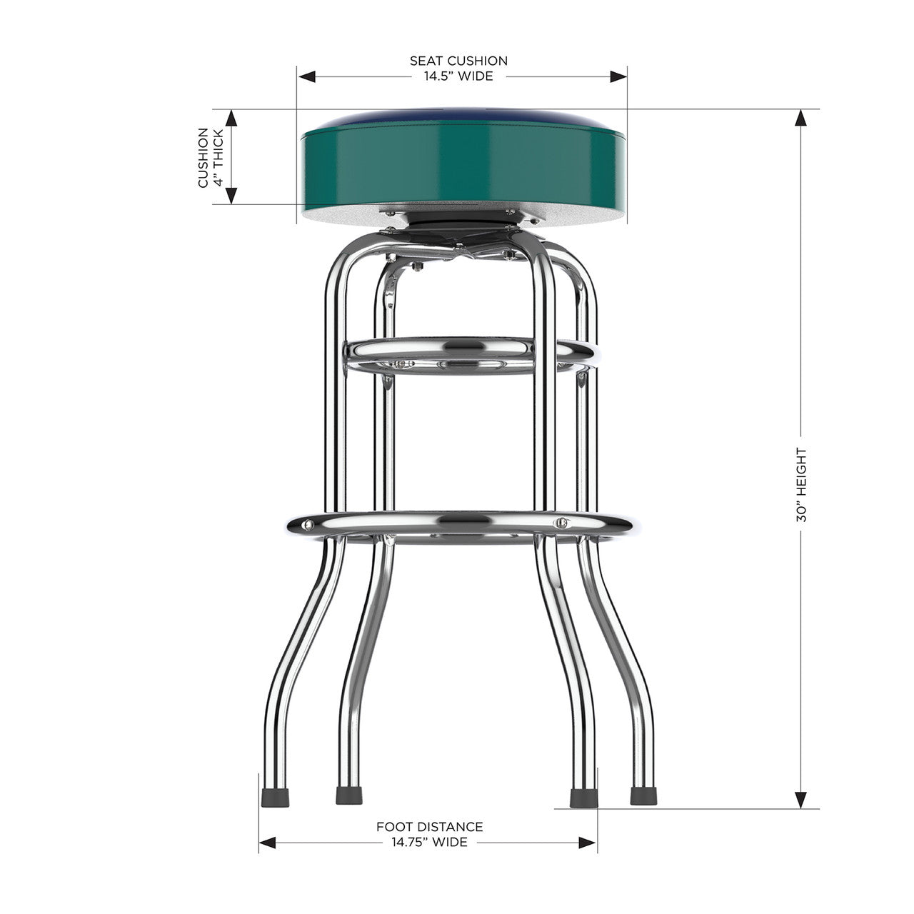 Seattle Mariners Bar Stool Chrome