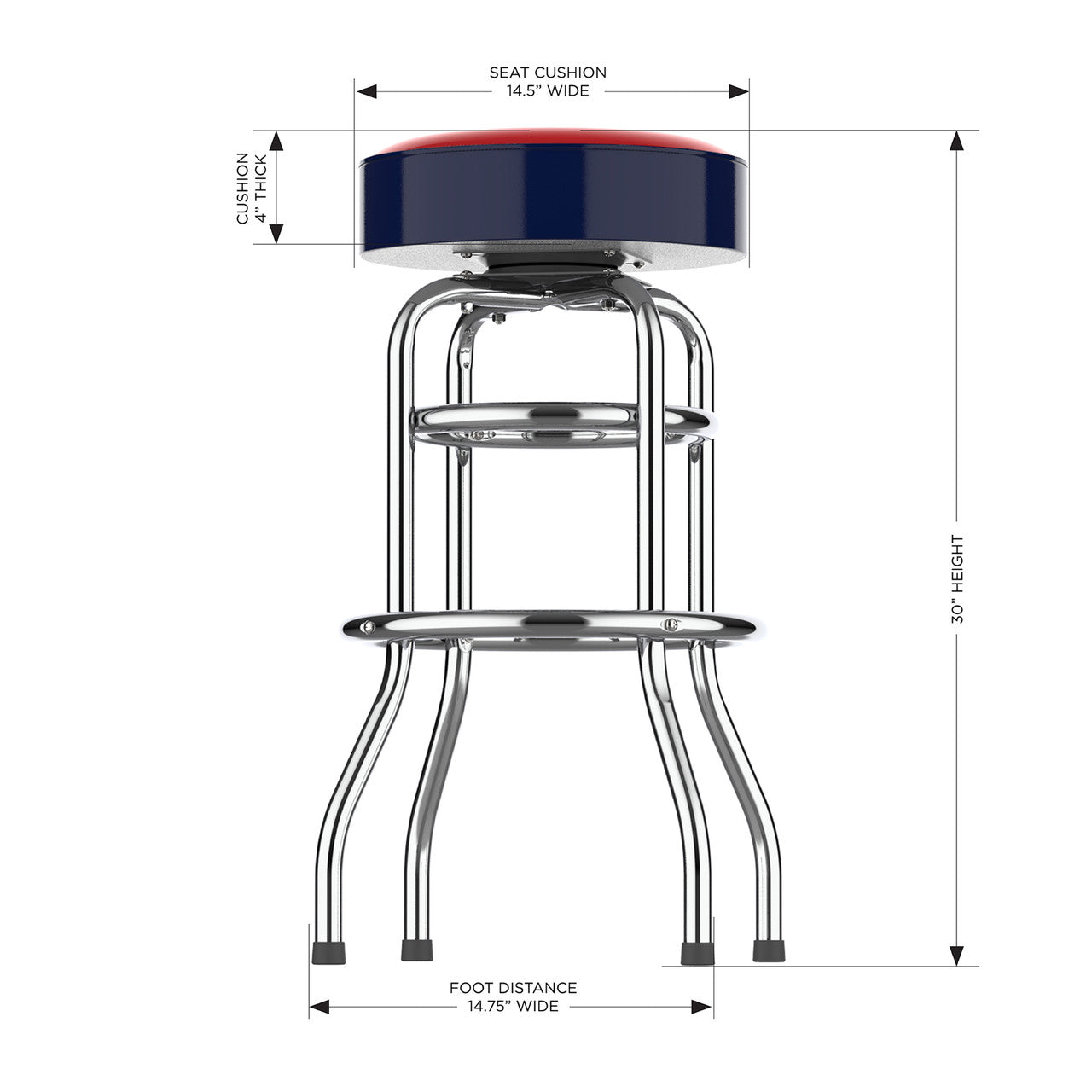 St Louis Cardinals Bar Stool Chrome