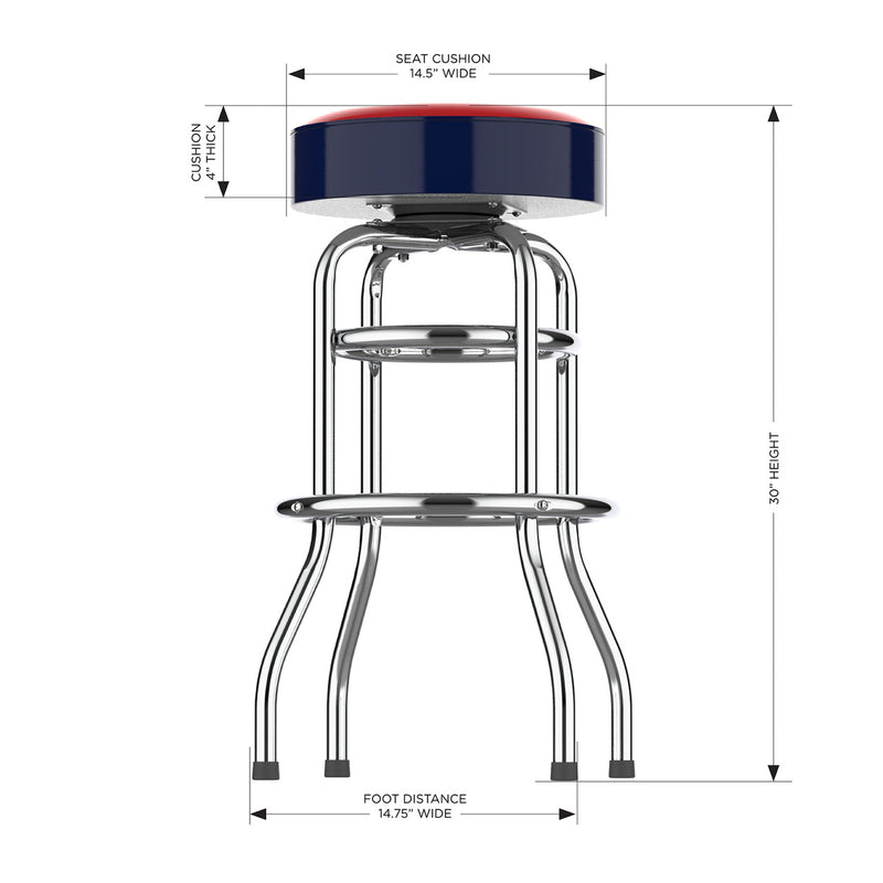St Louis Cardinals Bar Stool Chrome