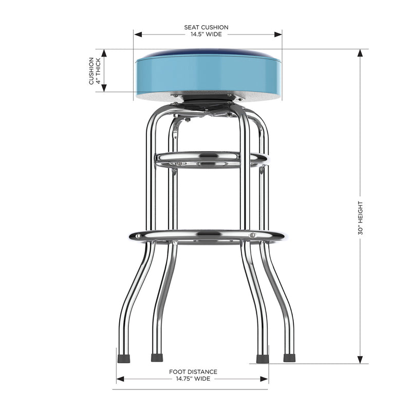 Tampa Bay Devil Rays Bar Stool Chrome