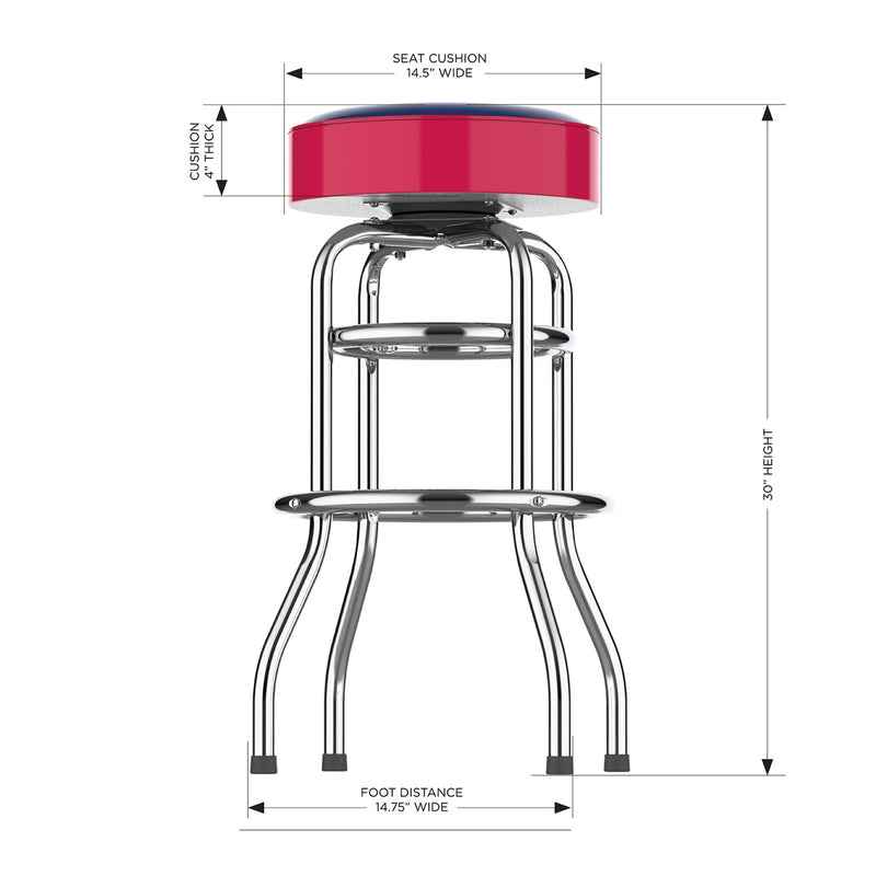Texas Rangers Bar Stool Chrome