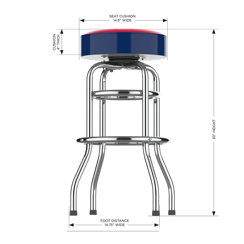 Washington Nationals Bar Stool Chrome