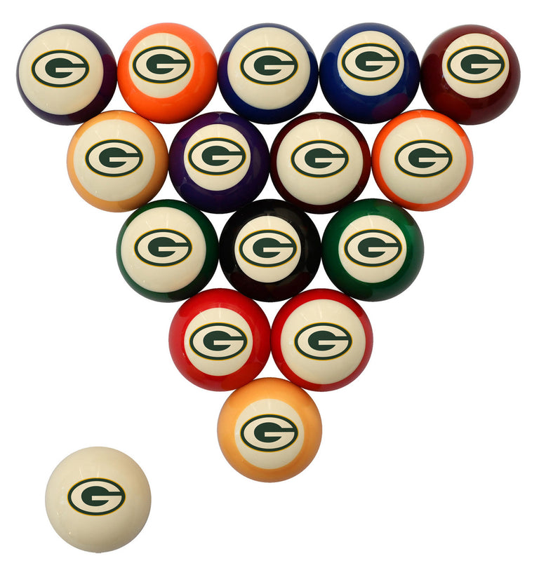 Green Bay Packers Pool Balls - Retro Balls Set