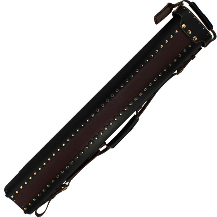 Instroke Leather Cowboy 3X5 Hard Cue Case - Black and Chestnut