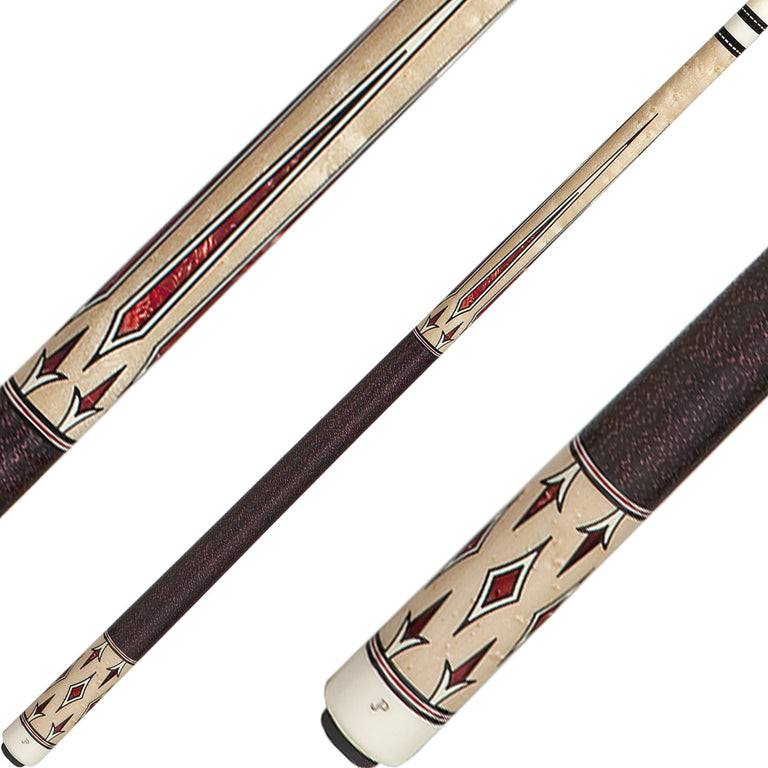 J Pechauer JP23S Cue - Red Pearl Points
