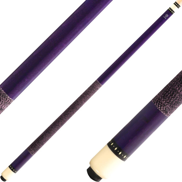 Lucky L71 Cue - Purple Stain with Overlay Rings