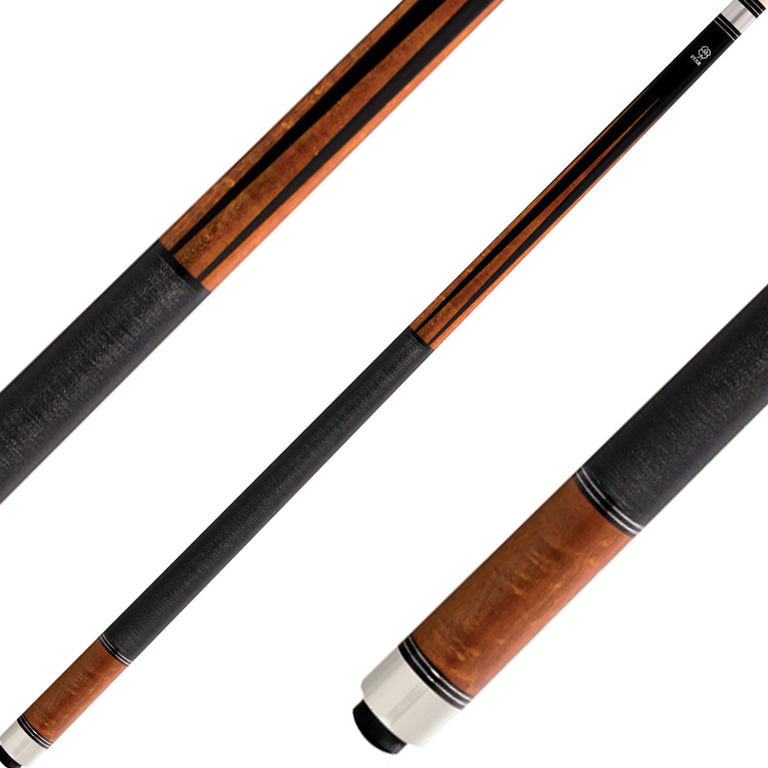 Star S72 Cue - Black with 6 Cherry Stained Points