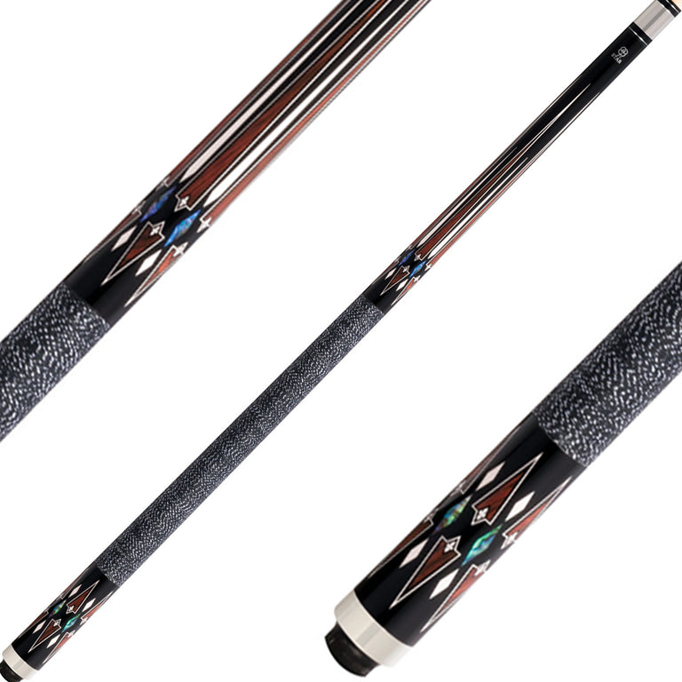 Star S84 Cue - Black Stained with Ornate Points