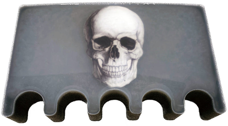 White Skull 5 Cue Holder Black and White