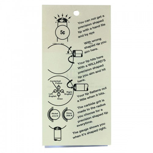 Willard Tip Tool Shaper Dime Radius