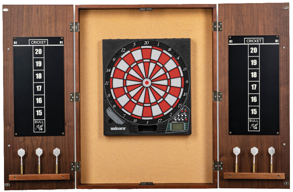 Presidential Billiards Dart Board Cabinet Pierce Walnut
