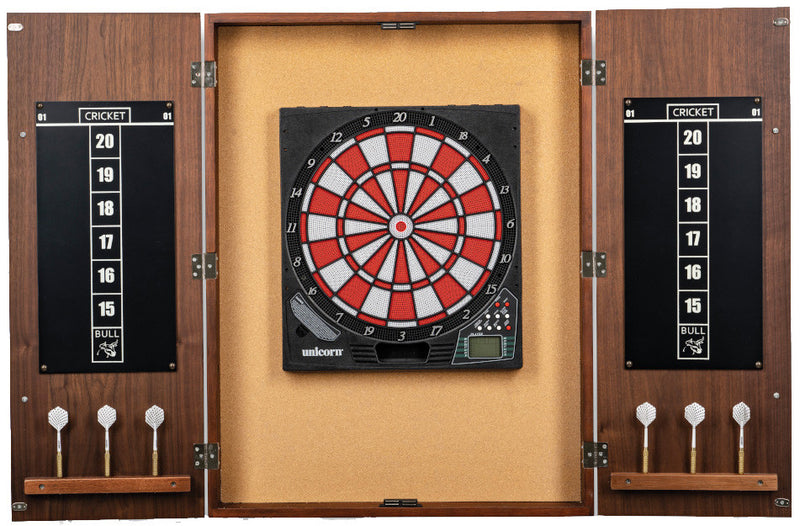 Presidential Billiards Dart Board Cabinet Pierce Walnut